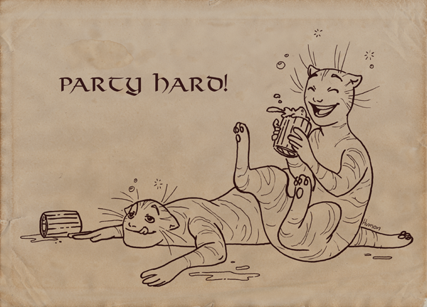 Party Hard Cat People HumonComics.com