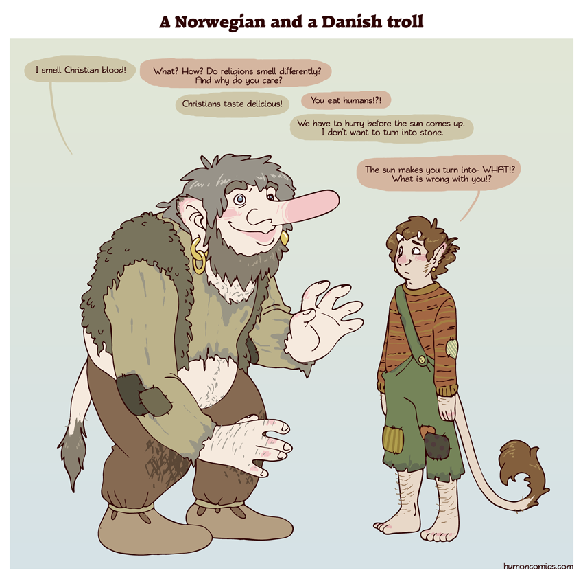 Norwegian and Danish trolls HumonComics.com